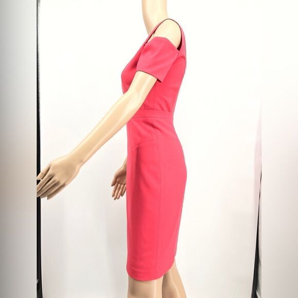 BCBG Maxazria Lipstic Red Cold Shoulder Size 2/XS Like New - Picture 6 of 11